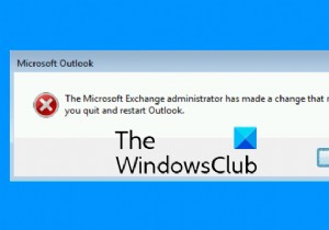 Microsoft Exchange व्यवस्थापक ने एक परिवर्तन किया है जिसके लिए आपको Outlook से बाहर निकलने और पुनः प्रारंभ करने की आवश्यकता है