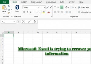 Microsoft Excel आपकी जानकारी को पुनर्प्राप्त करने का प्रयास कर रहा है