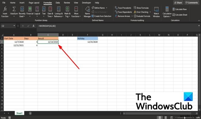 Microsoft Excel में WORKDAY फ़ंक्शन का उपयोग कैसे करें 