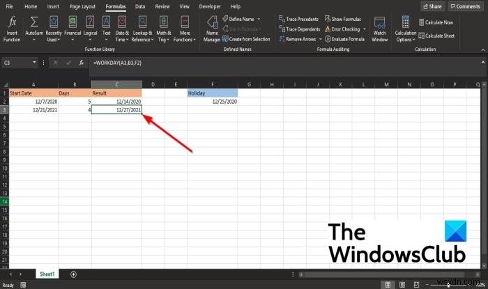 Microsoft Excel में WORKDAY फ़ंक्शन का उपयोग कैसे करें 