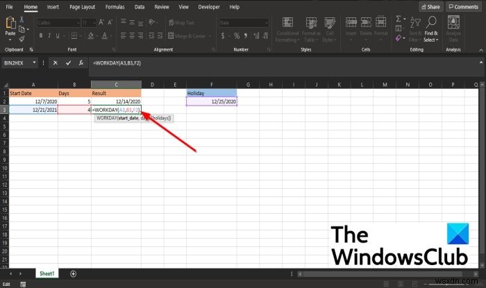 Microsoft Excel में WORKDAY फ़ंक्शन का उपयोग कैसे करें 