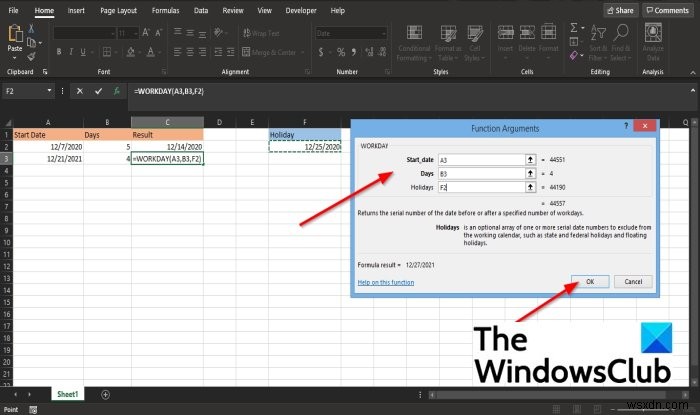 Microsoft Excel में WORKDAY फ़ंक्शन का उपयोग कैसे करें 