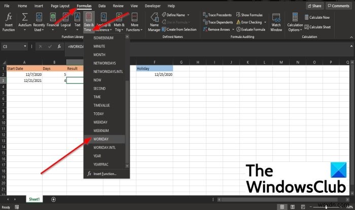 Microsoft Excel में WORKDAY फ़ंक्शन का उपयोग कैसे करें 