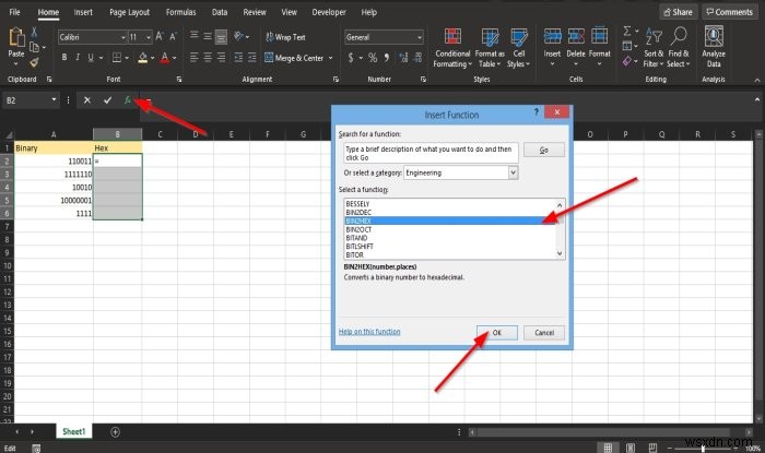 Microsoft Excel में BIN2HEX फ़ंक्शन का उपयोग कैसे करें 