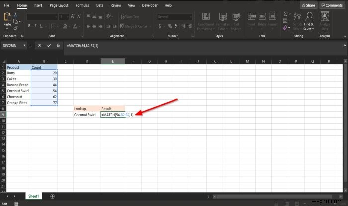 MATCH फ़ंक्शन Microsoft Excel का उपयोग कैसे करें 