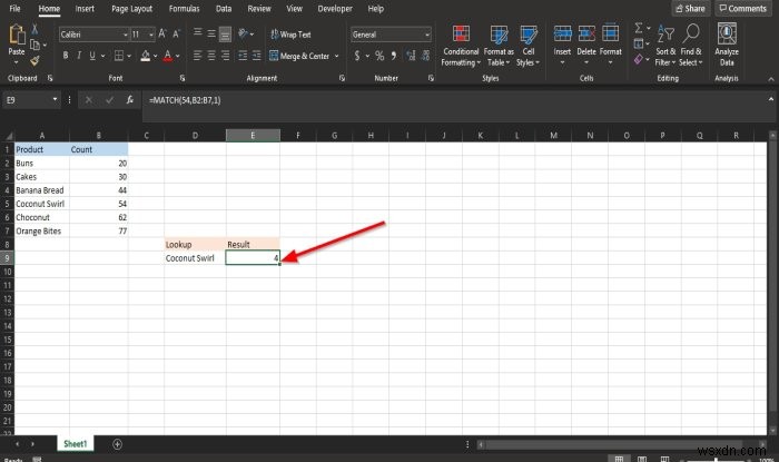 MATCH फ़ंक्शन Microsoft Excel का उपयोग कैसे करें 
