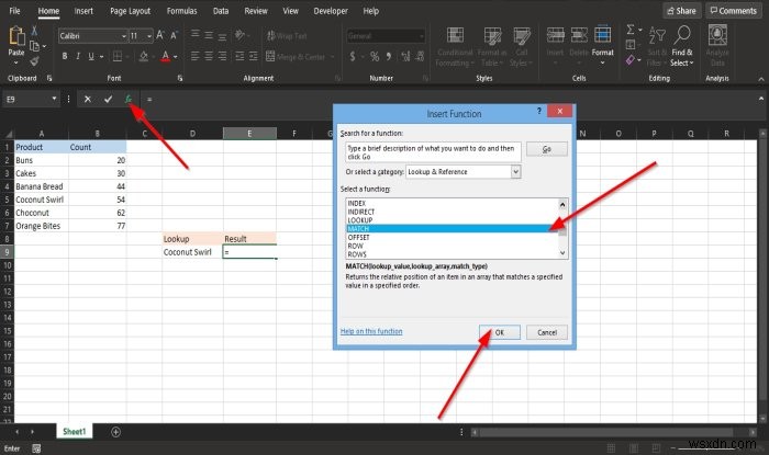 MATCH फ़ंक्शन Microsoft Excel का उपयोग कैसे करें 