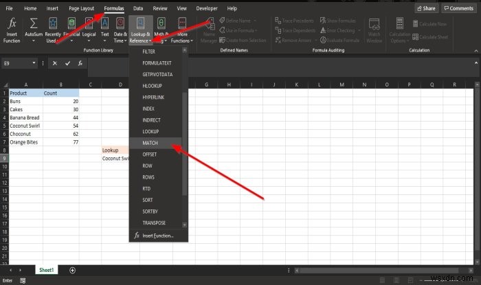 MATCH फ़ंक्शन Microsoft Excel का उपयोग कैसे करें 