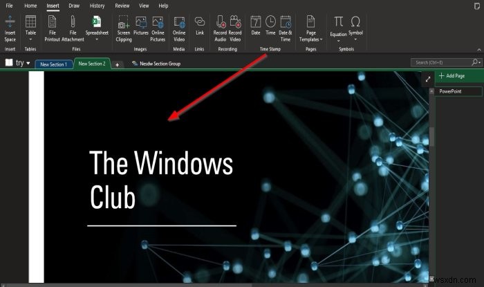 OneNote में PowerPoint फ़ाइल कैसे आयात करें 