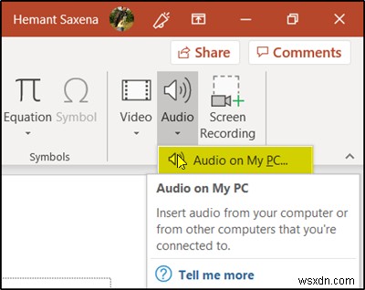 PowerPoint में ऑडियो या ध्वनि फ़ाइलें कैसे सम्मिलित करें 