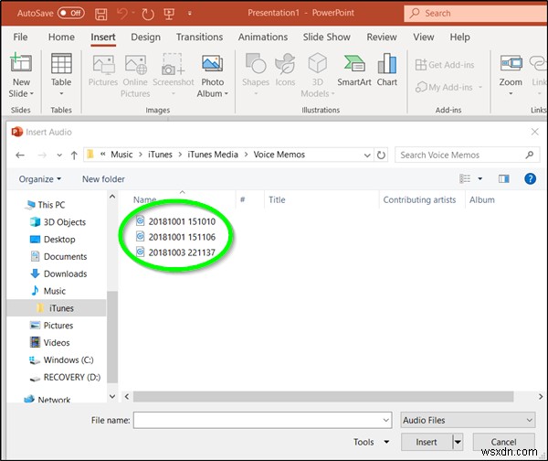 PowerPoint में ऑडियो या ध्वनि फ़ाइलें कैसे सम्मिलित करें 