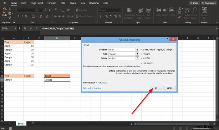 Microsoft Excel में DVAR फ़ंक्शन का उपयोग कैसे करें 