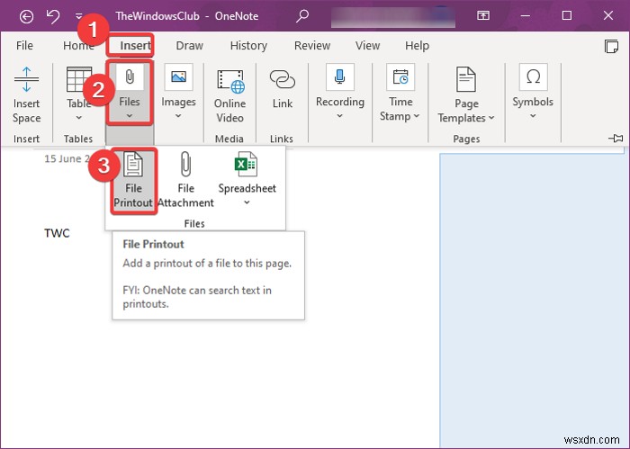 एक Word दस्तावेज़ को OneNote नोट्स में कैसे सम्मिलित करें