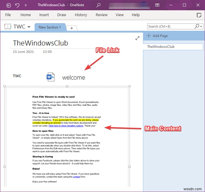 एक Word दस्तावेज़ को OneNote नोट्स में कैसे सम्मिलित करें