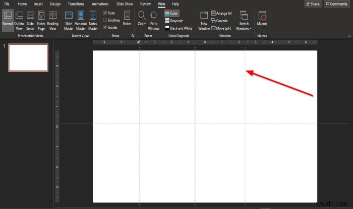 PowerPoint स्लाइड में मार्गदर्शिका कैसे जोड़ें