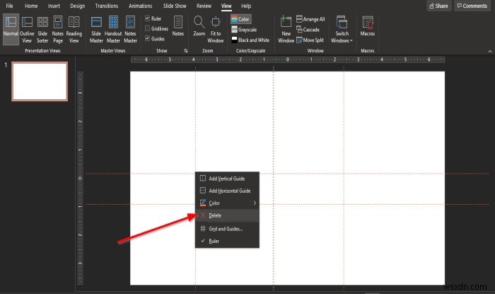 PowerPoint स्लाइड में मार्गदर्शिका कैसे जोड़ें