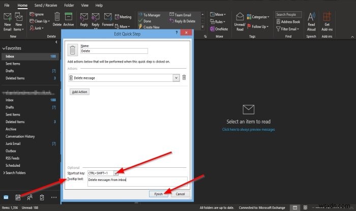 आउटलुक में त्वरित चरण कैसे बनाएं, संपादित करें और हटाएं