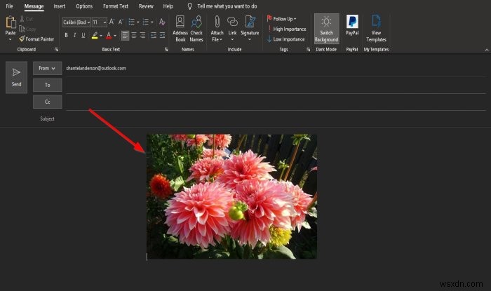 आउटलुक ईमेल बॉडी में पिक्चर और शेप्स कैसे डालें 