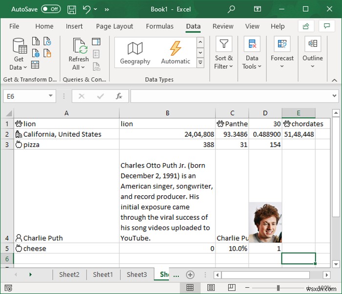 Microsoft Excel में स्वचालित डेटा प्रकार सुविधा का उपयोग कैसे करें 