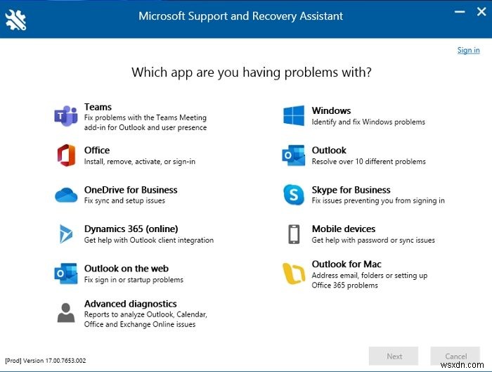 Microsoft समर्थन और पुनर्प्राप्ति सहायक के साथ एक क्लिक के साथ Outlook और Office 365 समस्याओं को ठीक करें 