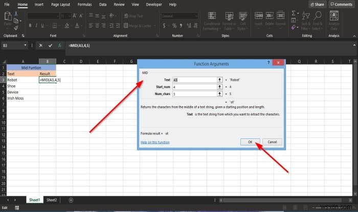 Microsoft Excel में MID और MIDB फ़ंक्शन का उपयोग कैसे करें 