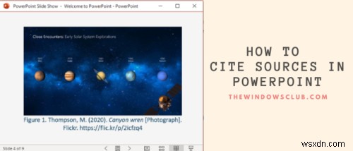 PowerPoint में संदर्भ या स्रोत का हवाला कैसे दें 