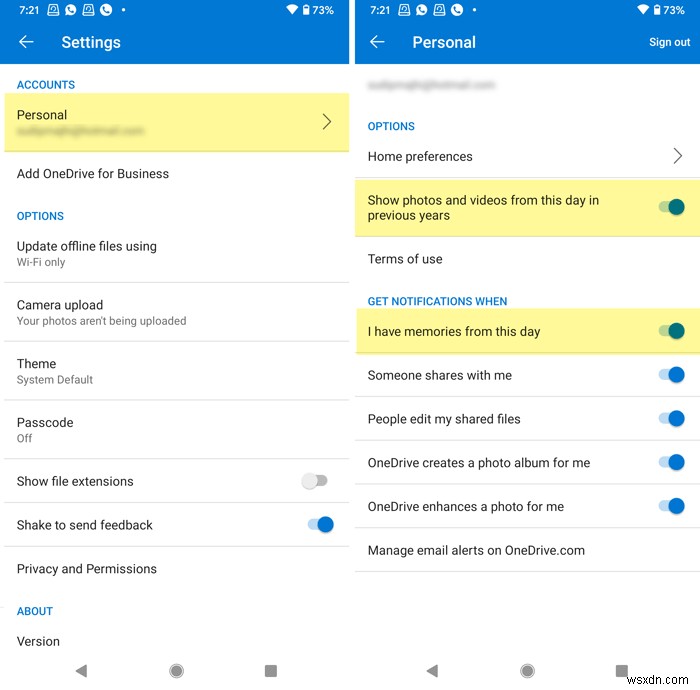 OneDrive को अक्षम कैसे करें इस दिन Android और iOS पर सूचनाएं 