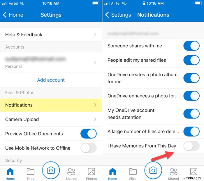 OneDrive को अक्षम कैसे करें इस दिन Android और iOS पर सूचनाएं 