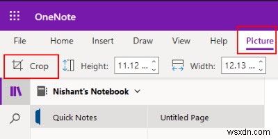 Microsoft OneNote में किसी चित्र को रोटेट और क्रॉप कैसे करें