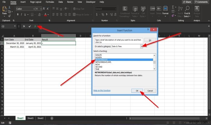 Excel में NETWORKDAYS फ़ंक्शन का उपयोग कैसे करें 