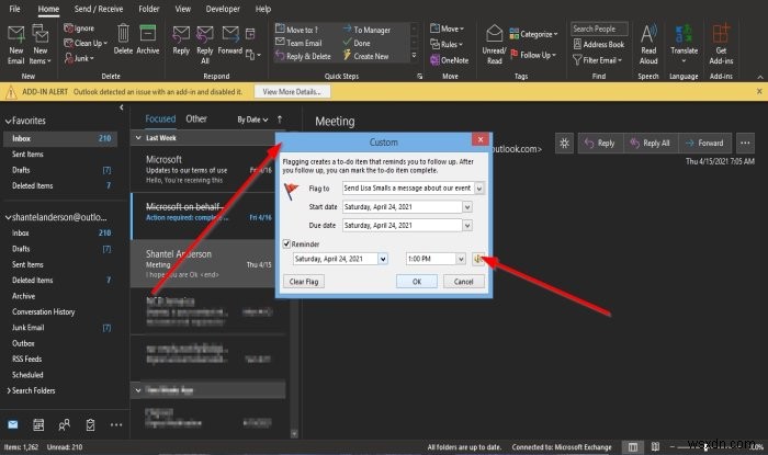 आउटलुक में टास्क रिमाइंडर कैसे बनाएं, निकालें या सेट करें 