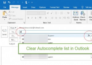 आउटलुक में स्वतः पूर्ण सूची को कैसे साफ़ करें 
