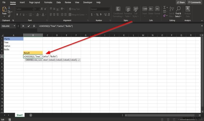 Microsoft Excel में CHOOSE फ़ंक्शन का उपयोग कैसे करें 