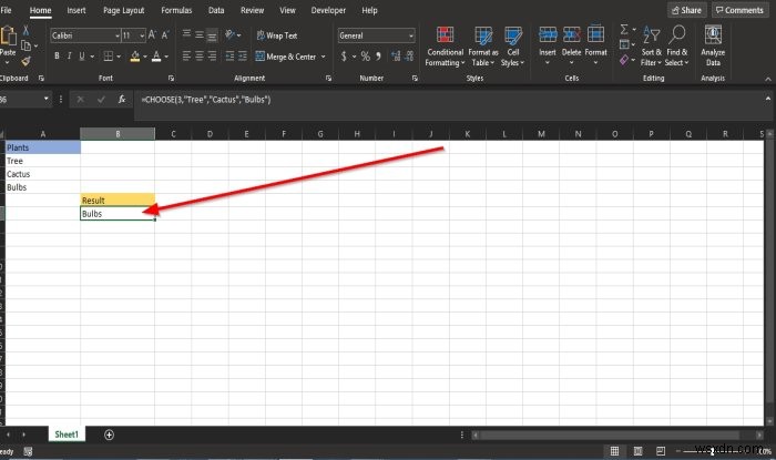 Microsoft Excel में CHOOSE फ़ंक्शन का उपयोग कैसे करें 