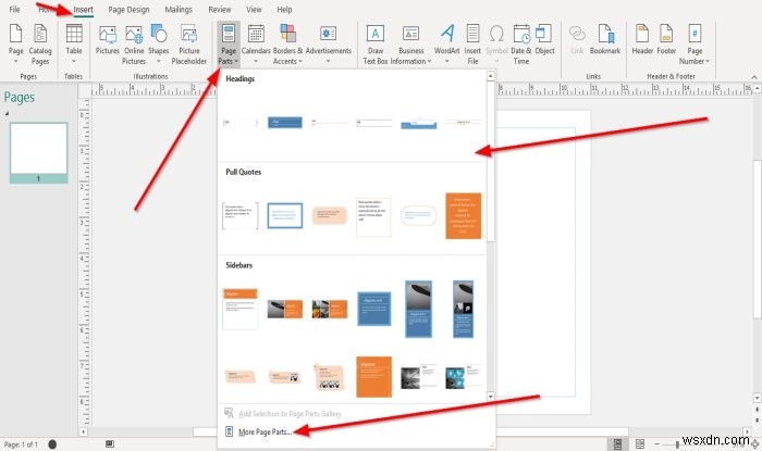 Microsoft Publisher में बिल्डिंग ब्लॉक्स सुविधाओं का उपयोग कैसे करें 