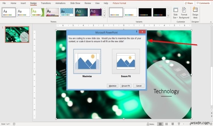 PowerPoint में स्लाइड का आकार और अभिविन्यास कैसे बदलें 