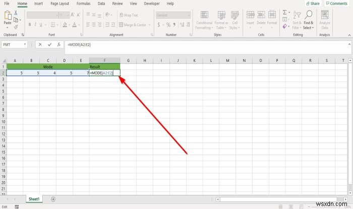 Microsoft Excel में मोड फ़ंक्शन का उपयोग कैसे करें 