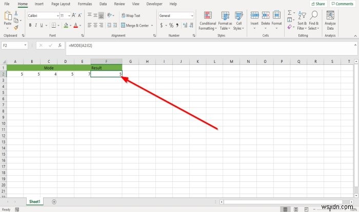 Microsoft Excel में मोड फ़ंक्शन का उपयोग कैसे करें 