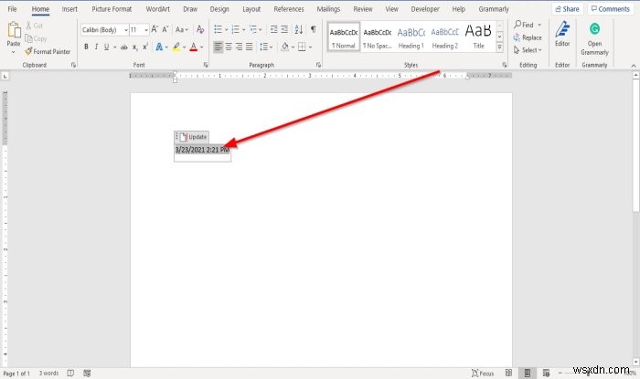 दिनांक और समय सुविधा का उपयोग करके किसी वर्ड दस्तावेज़ में तिथियां कैसे डालें और अपडेट करें 