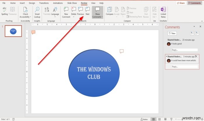 Microsoft PowerPoint स्लाइड में टिप्पणियाँ कैसे जोड़ें