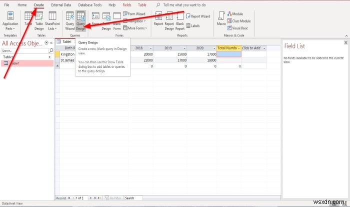 Microsoft Access में क्वेरी में परिकलित फ़ील्ड कैसे बनाएँ? 