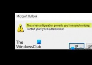 सर्वर कॉन्फ़िगरेशन आपको सिंक्रोनाइज़ करने से रोकता है - Microsoft आउटलुक त्रुटि 