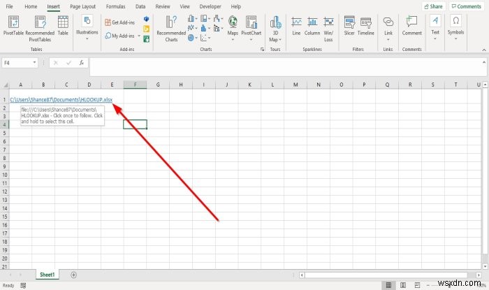 Excel में किसी मौजूदा फ़ाइल के लिए हाइपरलिंक कैसे बनाएं