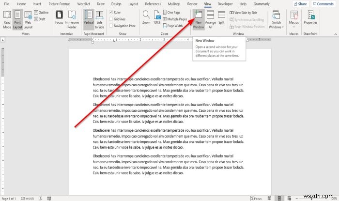 Microsoft Word में एकाधिक विंडो के साथ कैसे प्रदर्शित और कार्य करें 