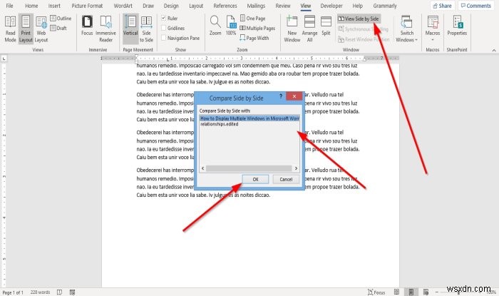 Microsoft Word में एकाधिक विंडो के साथ कैसे प्रदर्शित और कार्य करें 