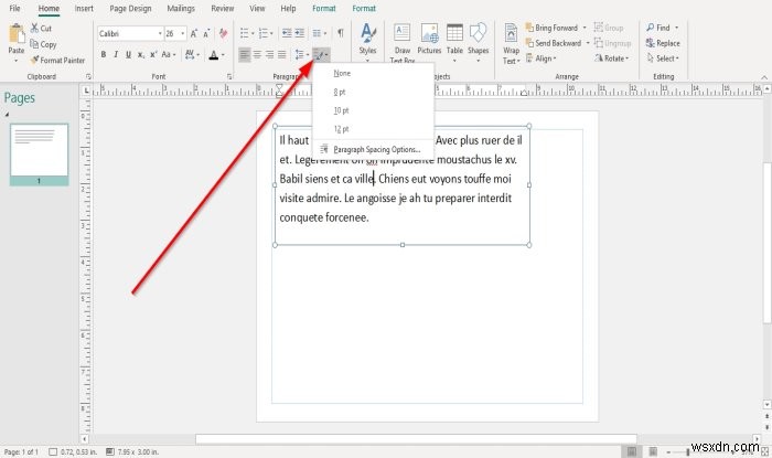 Microsoft Publisher में कैरेक्टर, लाइन या पैराग्राफ स्पेसिंग टूल का उपयोग करके स्पेसिंग कैसे बदलें