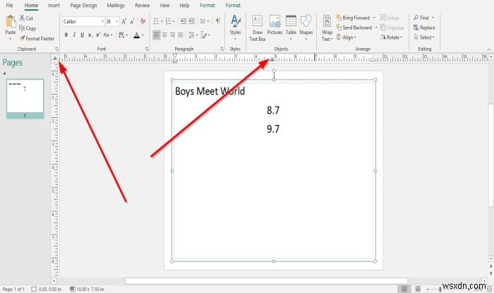 Microsoft Publisher में रूलर बार को कैसे दिखाएँ या छिपाएँ और उपयोग करें? 