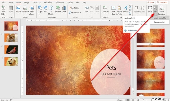 PowerPoint स्लाइड में संगीत कैसे जोड़ें 