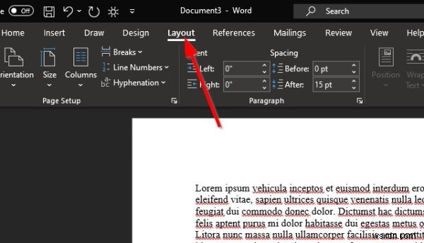 Microsoft Word दस्तावेज़ में अनुभाग विराम कैसे सम्मिलित करें 