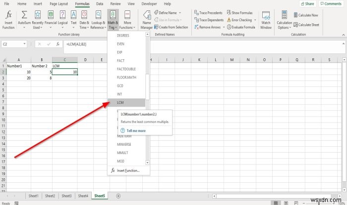 Microsoft Excel में INT और LCM फ़ंक्शंस का उपयोग कैसे करें 